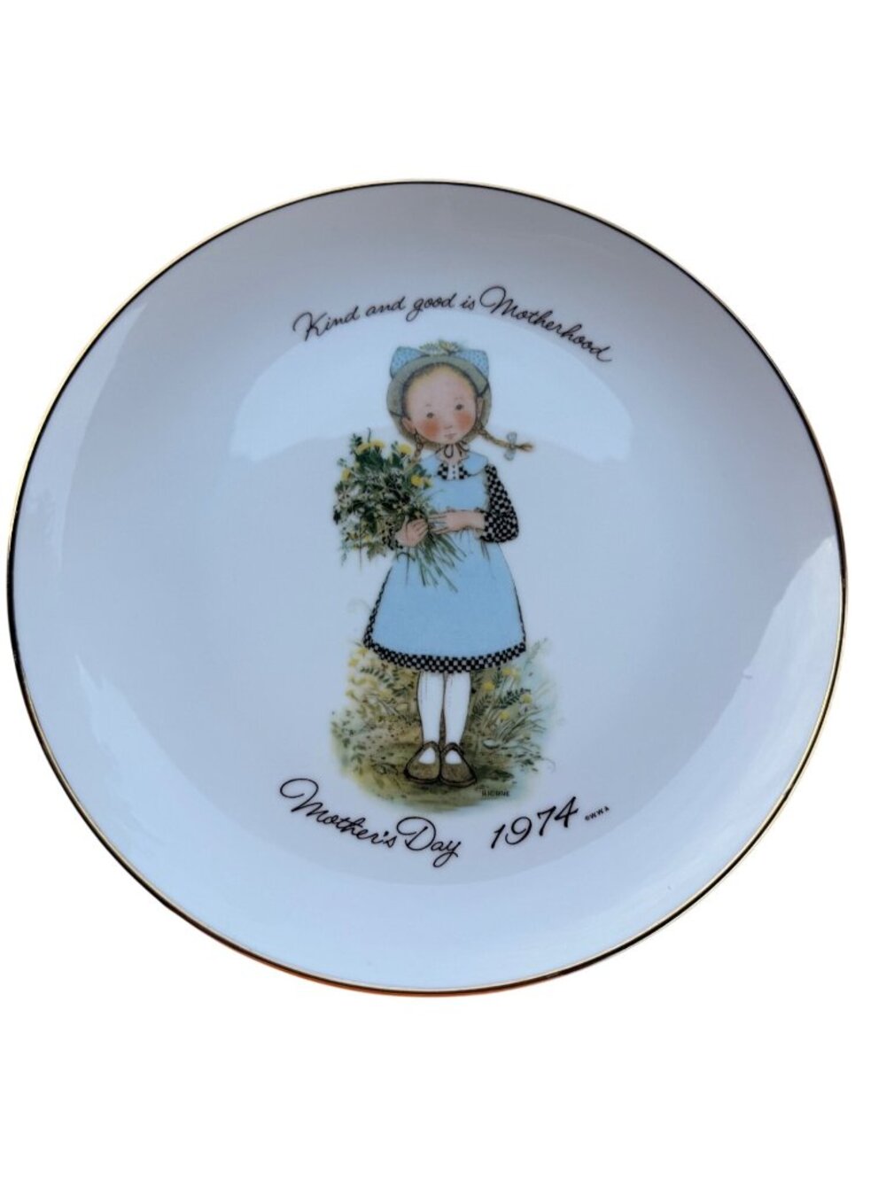 VINTAGE Holly Hobbie 1974 Commemorative Edition Genuine Porcelain Plate 10.5"